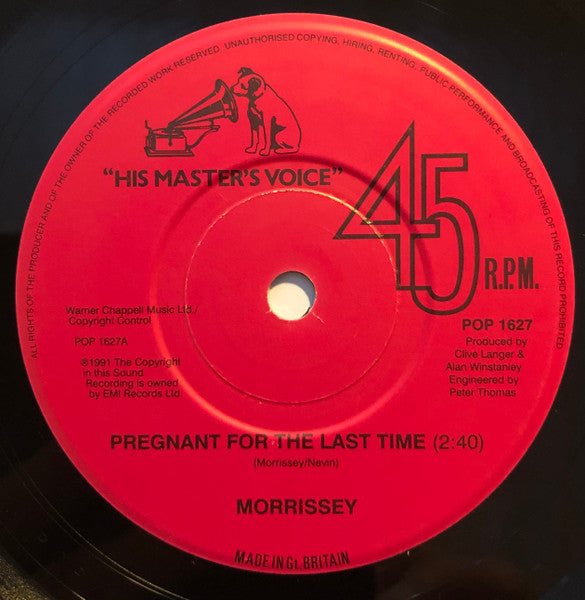 Morrissey | Pregnant For The Last Time (7" single)