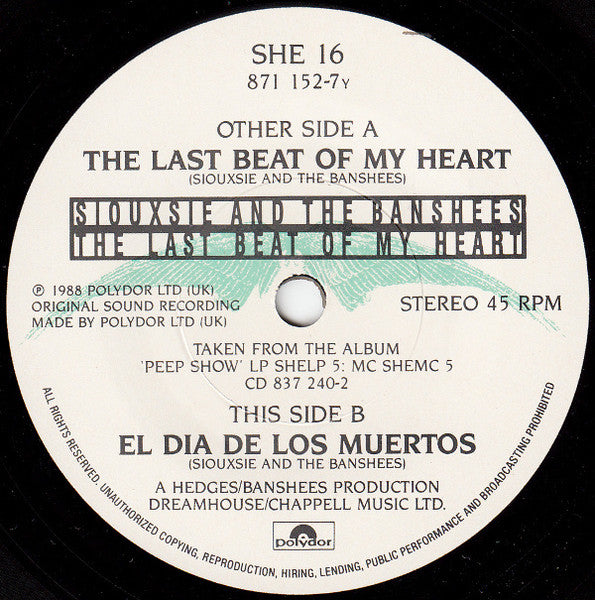 Siouxsie And The Banshees | The Last Beat Of My Heart (7" single)