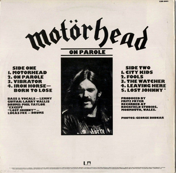 Motörhead | On Parole (12" Album)