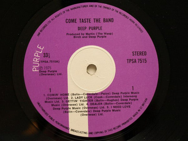 Deep Purple | Come Taste The Band (12" Album)