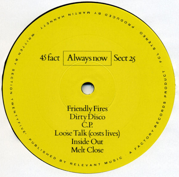 Section 25 | Always Now (12" Album)