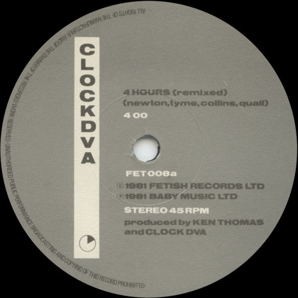 CLOCKDVA | 4 Hours ( 7" single )