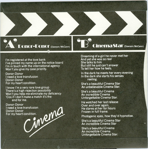 Cinema | Donor-Donor (I Need A Love Tranfusion) (7" single)
