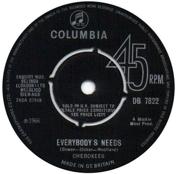 Cherokees | Land Of A 1000 Dances (7" single)