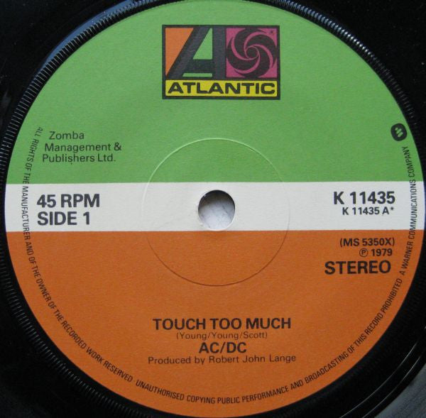 AC/DC | Touch Too Much (7" single)
