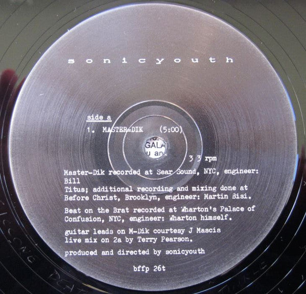 Sonic Youth | Master=Dik / Beat On The Brat (12" single)