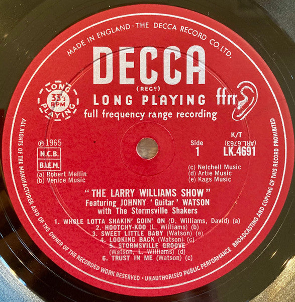 Larry Williams | The Larry Williams Show Featuring Johnny 'Guitar' Watson With The Stormsville Shakers