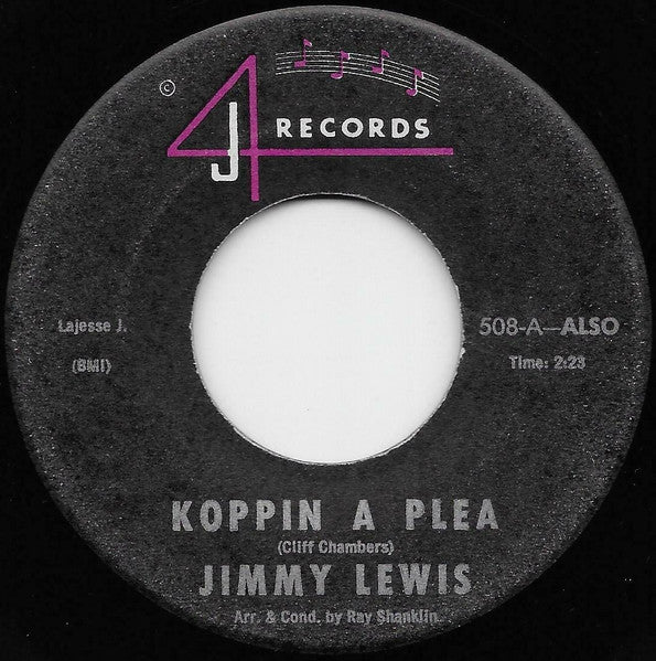 Jimmy Lewis | Feelin In Mah Bones / Koppin A Plea ( 7" single)