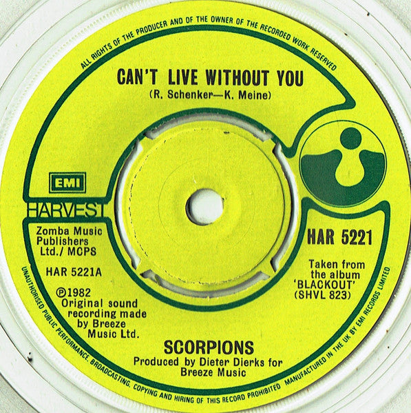 Scorpions | Can't Live Without You (7" single)