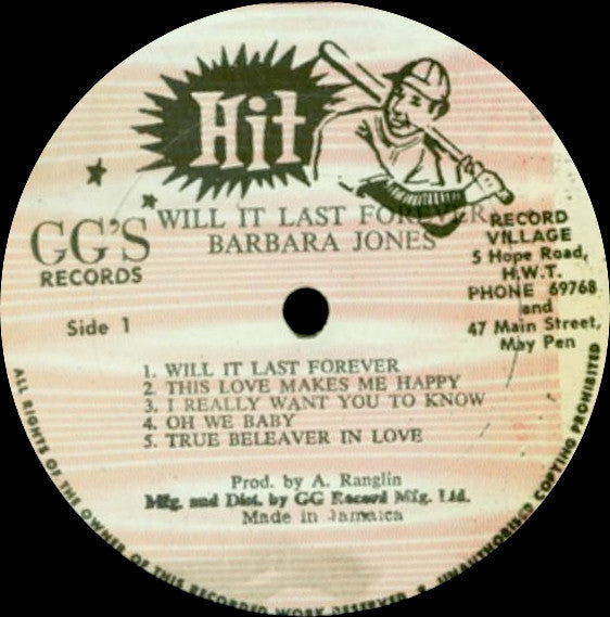 Barbara Jones | Will It Last Forever (12" Album)