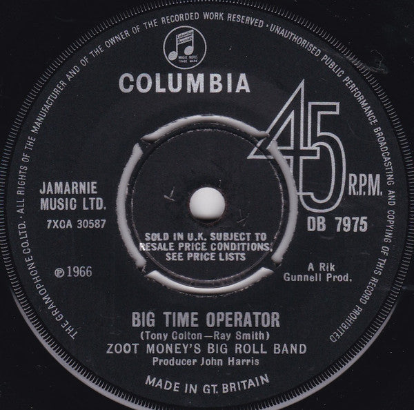 Zoot Money's Big Roll Band | Big Time Operator (7" single)