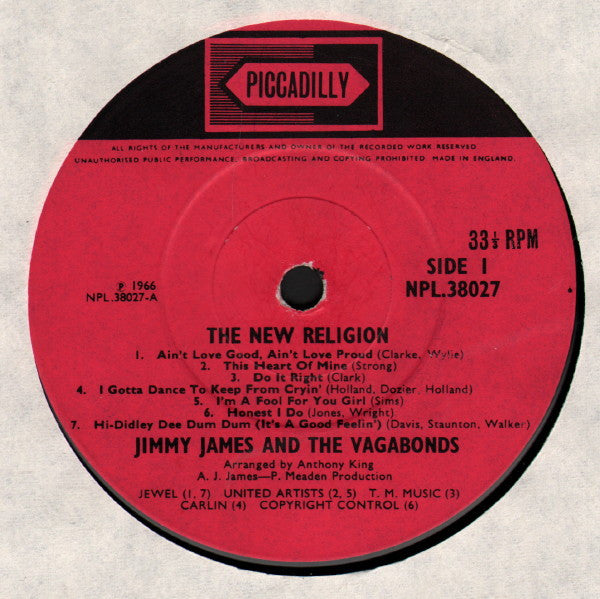 Jimmy James And The Vagabonds | The New Religion ( 12" album)