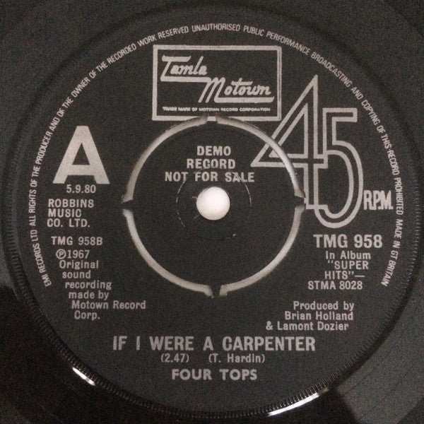 Four Tops | 7-Rooms Of Gloom / If I Were A Carpenter (7" single)