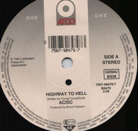 AC/DC | Highway To Hell (7" single)