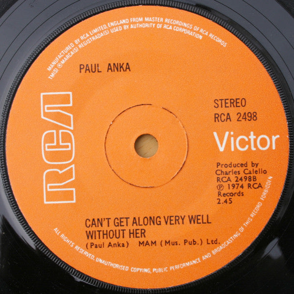 Paul Anka | I Can't Help Loving You (7" single)
