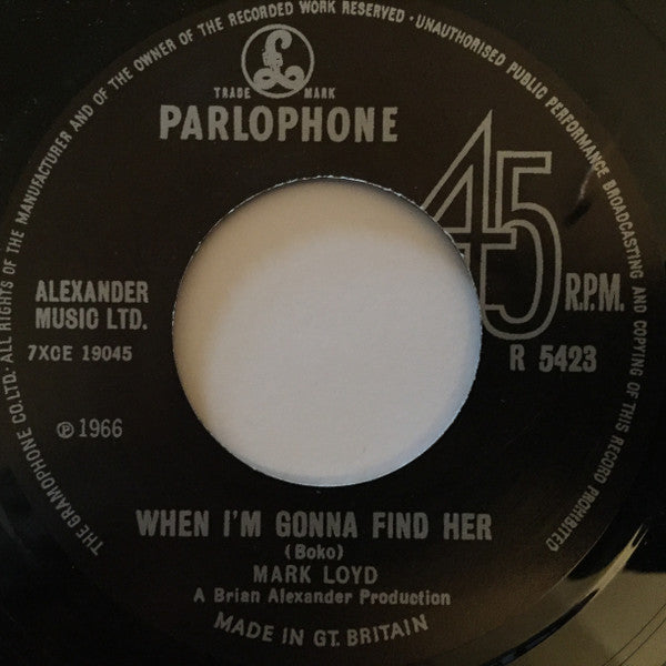 Mark Loyd | When Evening Falls / When I'm Gonna Find Her ( 7" single)