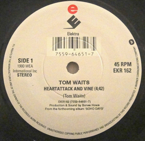 Tom Waits | Heartattack And Vine (7 inch single)
