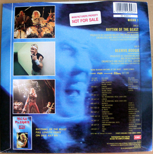 Nicko McBrain | Rhythm Of The Beast (7" single)