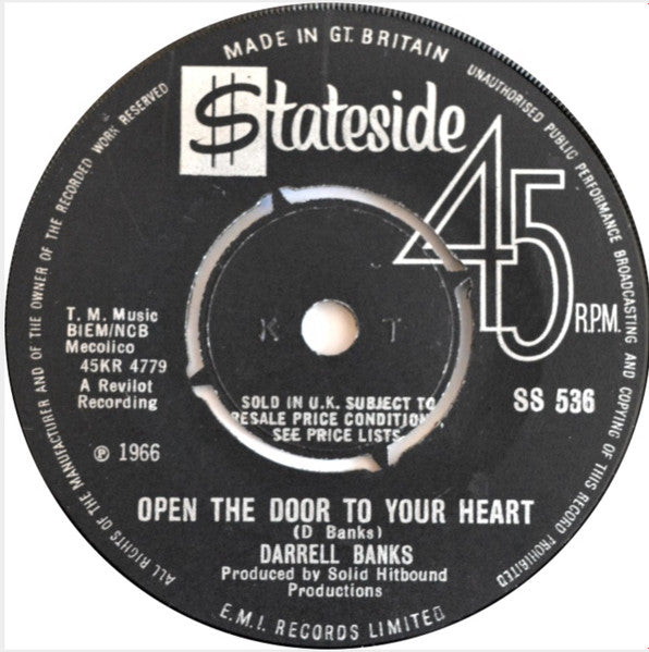 Darrell Banks | Open The Door To Your Heart ( 7" single)