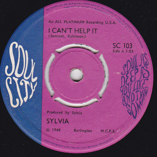 Sylvia Robinson | I Can't Help It (7" single)