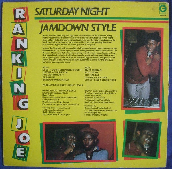 Ranking Joe | Saturday Night Jamdown Style (12" Album)