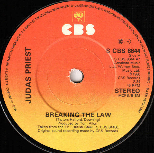 Judas Priest | Breaking The Law (7" single)
