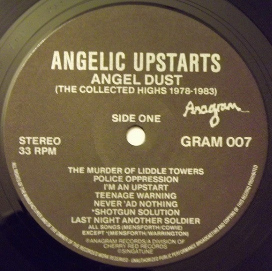 Angelic Upstarts – Angel Dust (The Collected Highs 1978-1983) (12" album)