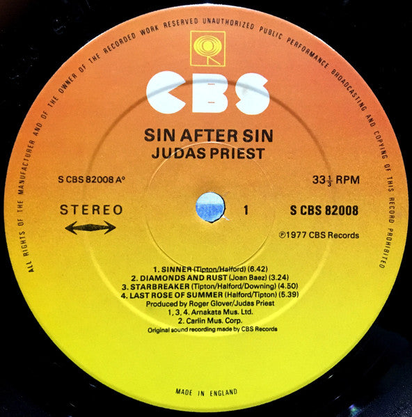 Judas Priest | Sin After Sin (12" Album)