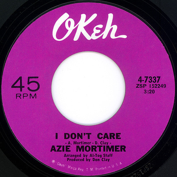 Azie Mortimer | I Don't Care (7 inch single)