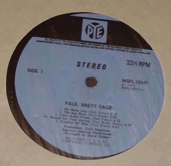 Paul Brett Sage | Paul Brett Sage (12" Album)