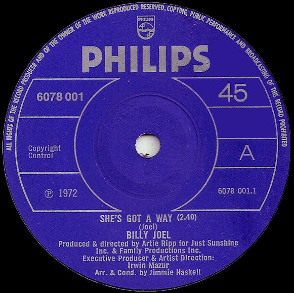 Billy Joel | She's Got A Way / Everybody Loves You Now (7" single)