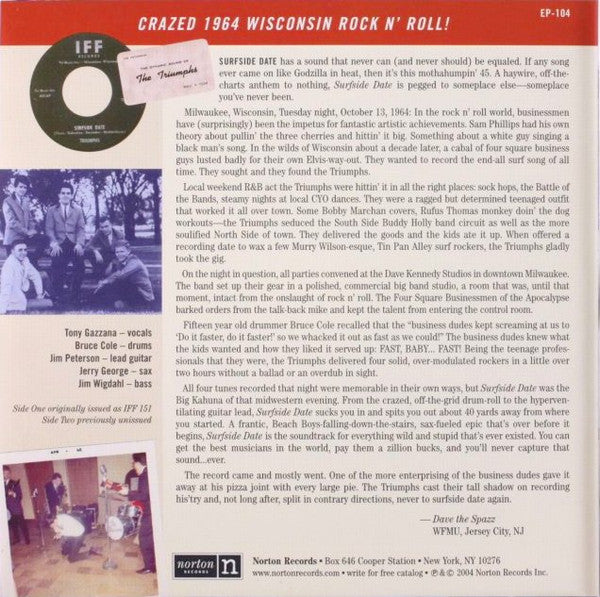 The Triumphs | Surfside Date (7" single)