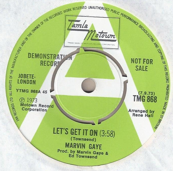 Marvin Gaye | Let's Get It On (7" single) Promo