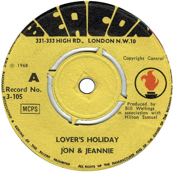 Jon & Jeannie | Lover's Holiday (7 inch single)