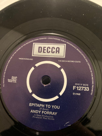 Andy Forray | Dream With Me / Epitaph To You (7" single)