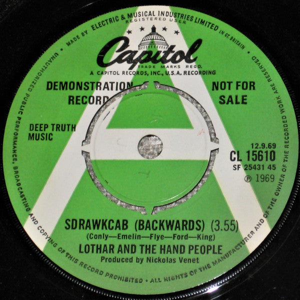Lothar And The Hand People | Sdrawkcab (Backwards) (7" single)