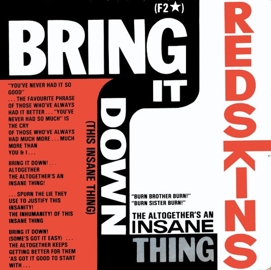 Redskins | Bring It Down (7 inch Single)