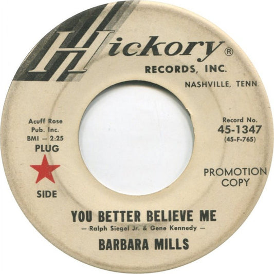 Barbara Mills | You Better Believe Me (7 inch Single)