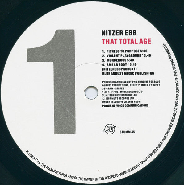 Nitzer Ebb | That Total Age ( 12" album)