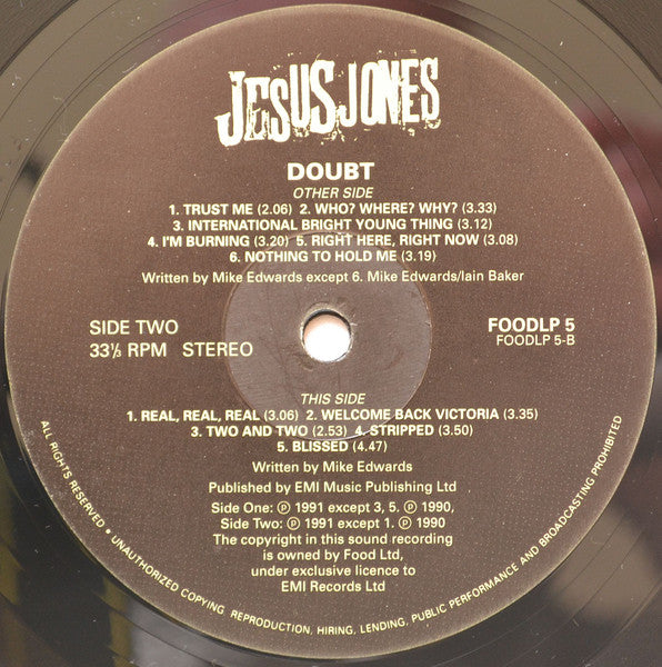 Jesus Jones | Doubt (12" album)