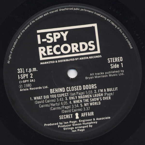 Secret Affair | Behind Closed Doors (12 inch LP)