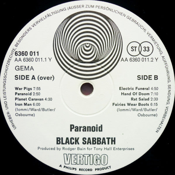 Black Sabbath | Paranoid (12" album)