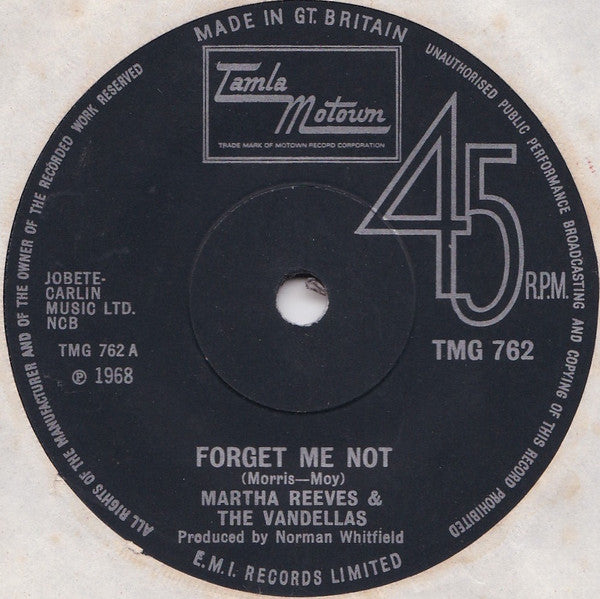 Martha Reeves & The Vandellas | Forget Me Not (7" single)