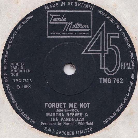 Martha Reeves & The Vandellas | Forget Me Not (7" single)