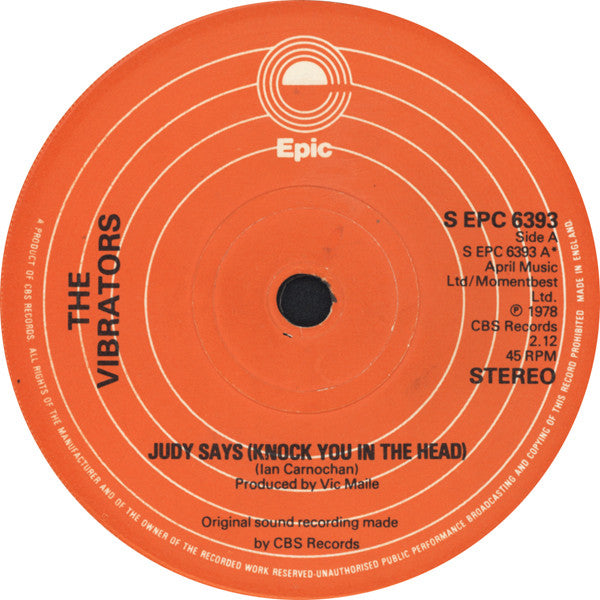 The Vibrators | Judy Says (Knock You In The Head) (7" single)