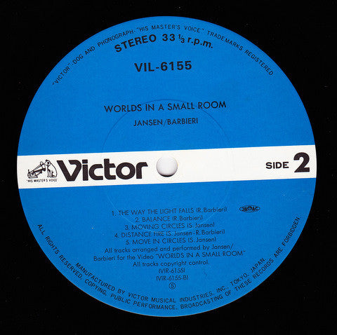 Jansen / Barbieri | Worlds In A Small Room ( 12" album)