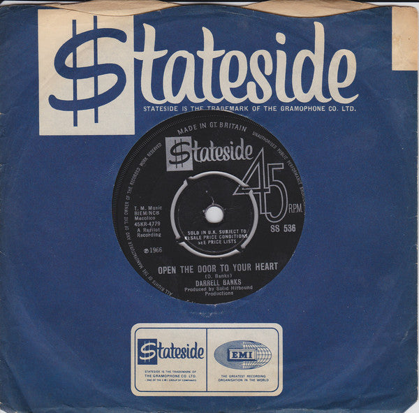 Darrell Banks | Open The Door To Your Heart ( 7" single)