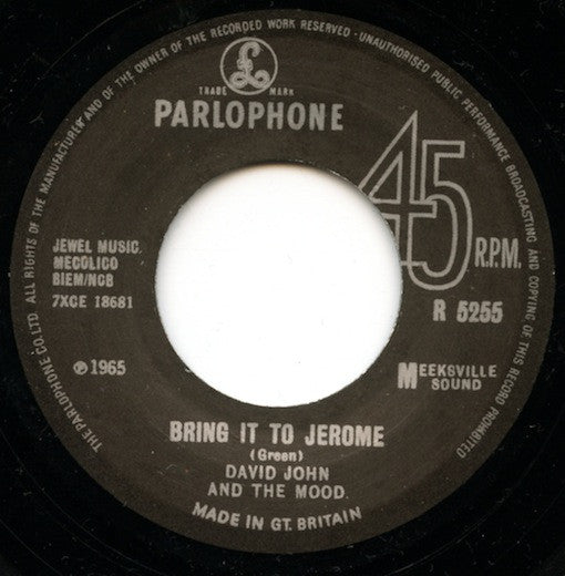 David John And The Mood | Bring It To Jerome (7" single)