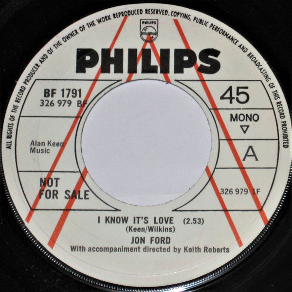 Jon Ford | I Know It's Love ( 7" single)