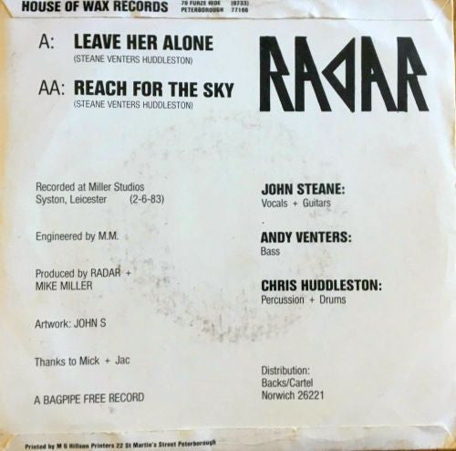 Radar | Leave Her Alone (7 inch single)